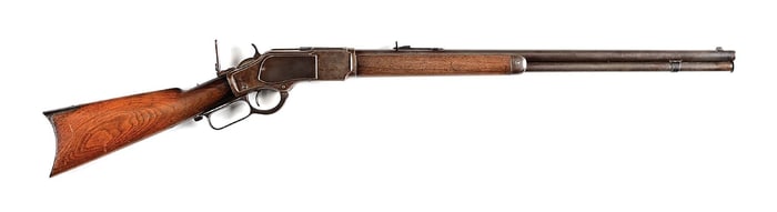(A) WINCHESTER MODEL 1873 .22 LONG LEVER ACTION RIFLE.