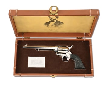 (M) COMMEMORATIVE COLT FRONTIER SIX SHOOTER 100 YEAR PEACEMAKER CENTENNIAL WITH CASE