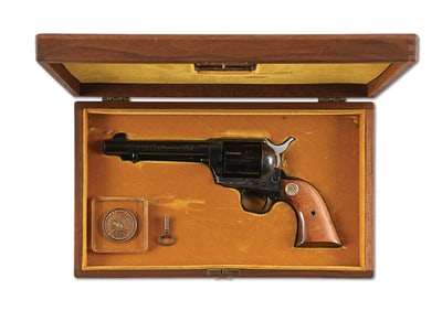 (C) NRA CENTENNIAL COMMEMORATIVE COLT SINGLE ACTION ARMY WITH WOOD CASE.