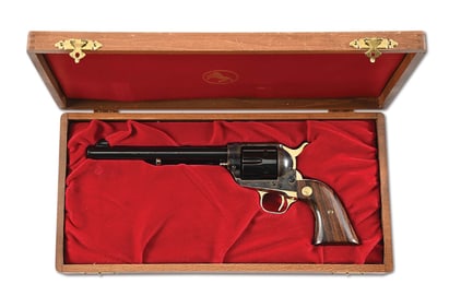 (C) COMMEMORATIVE COLT SINGLE ACTION MONTANA TERRITORY CENTENNIAL WITH WOOD CASE