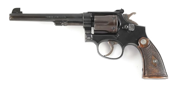 (C) RARE PRE WAR SMITH & WESSON K-22 MASTERPIECE 2ND MODEL DOUBLE ACTION REVOLVER.