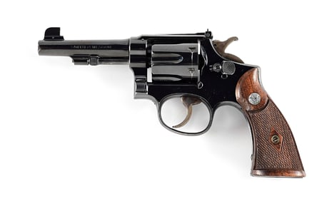 (C) SCARCE PRE-WAR SMITH & WESSON M&P MODEL 1905 4TH CHANGE TARGET DOUBLE ACTION REVOLVER WITH