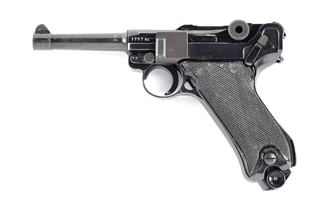 (C) MAUSER P.08 LUGER SEMI AUTOMATIC PISTOL WITH RARE "KU" UPPER.