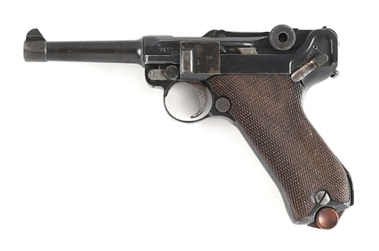 (C) ERFURT P.08 LUGER SEMI AUTOMATIC PISTOL (1918).