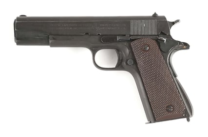(C) EARLY US ARMY COLT M1911A1 .45 ACP SEMI AUTOMATIC PISTOL (1942).
