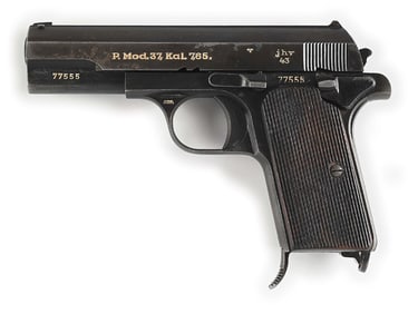 (C) WWII GERMAN FEMARU MODEL 37(U) SEMI-AUTOMATIC PISTOL WITH HOLSTER