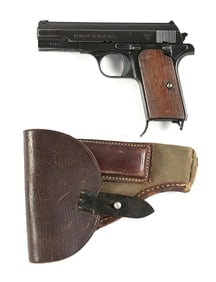 (C) WWII GERMAN FEMARU MODEL 37(U) SEMI-AUTOMATIC PISTOL WITH HOLSTER.