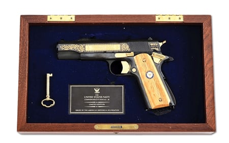 (M) UNITED STATES NAVY COMMEMORATIVE AUTO ORDNANCE 1911A1 SEMI-AUTOMATIC PISTOL.