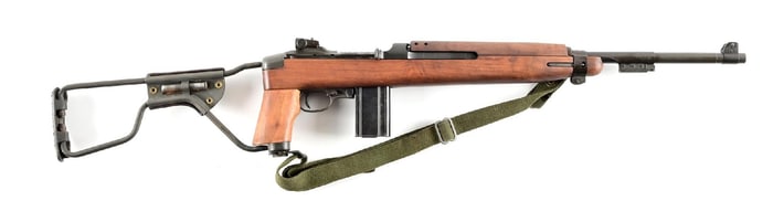 (C) WINCHESTER M1 CARBINE IN PARATROOPER CONFIGURATION.