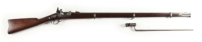 (A) NEEDHAM 1861/63 CONVERTED BRIDESBURG CONTRACT RIFLED MUSKET DATED 1865.