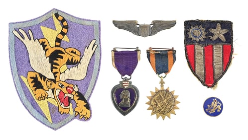 US WWII 14TH AIR FORCE MEDAL AND INSIGNIA GROUPING.