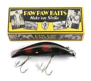 PAW PAW BULLHEAD BLACK WITH RED SPOTS IN CORRECT BOX