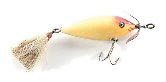 PFLUEGER SMALL ELECTRIC MINNOW WHITE RED NOSE