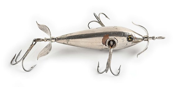 EXTREMELY RARE HEDDON NICKEL PLATED UNDERWATER MINNOW