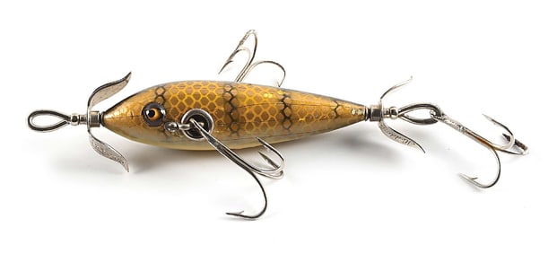 UNCATALOGUED HEDDON 100 MINNOW IN PIKE SCALE