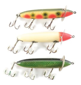 3 BETTER HEDDON NO. 200 SURFACE DOWAGIAC BAITS