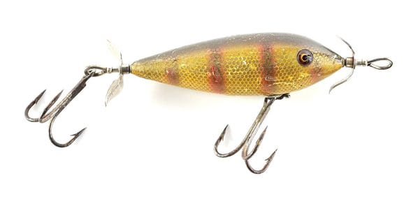 HEDDON SURFACE MINNOW IN YELLOW PERCH SCALE