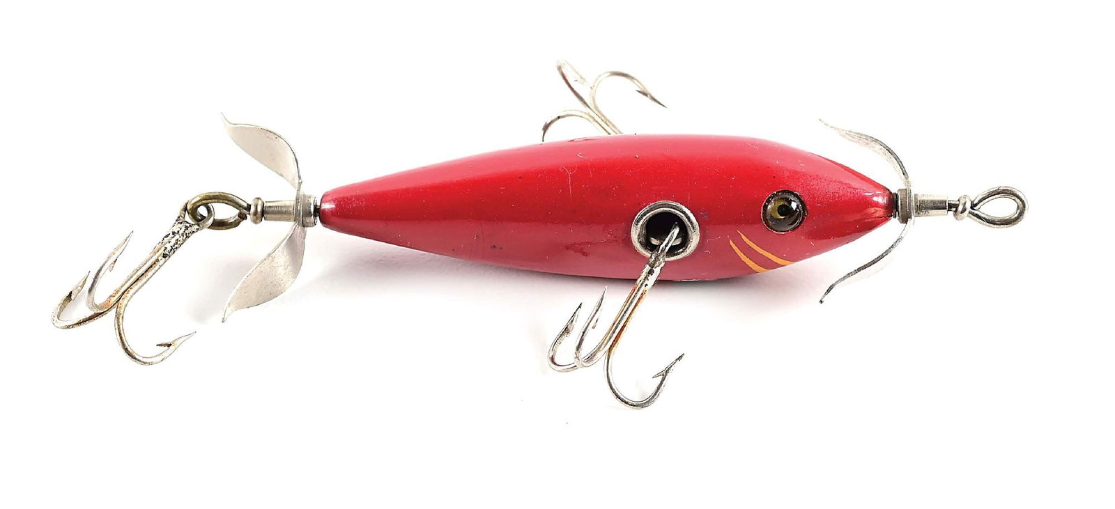 SHAKESPEARE NO. 33 SUBMERGED WOODEN MINNOW RED (1 of 4)