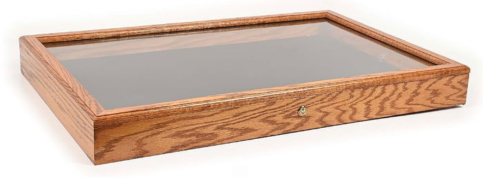 LARGE OAK WOOD DISPLAY CASE