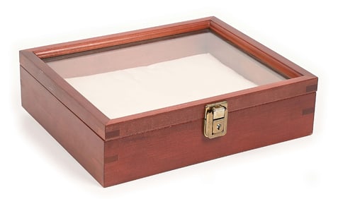 SMALL CHERRY WOOD DISPLAY CASE