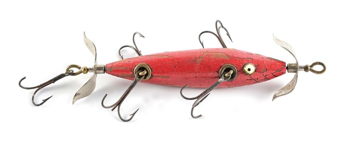 HEDDON 154 MINNOW ALL RED CIRCA 1904