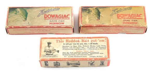 3 EMPTY HEDDON BOXES WITH RARE CODES