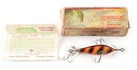 HEDDON BAR PERCH MINNOW WITH BOX & INSERT