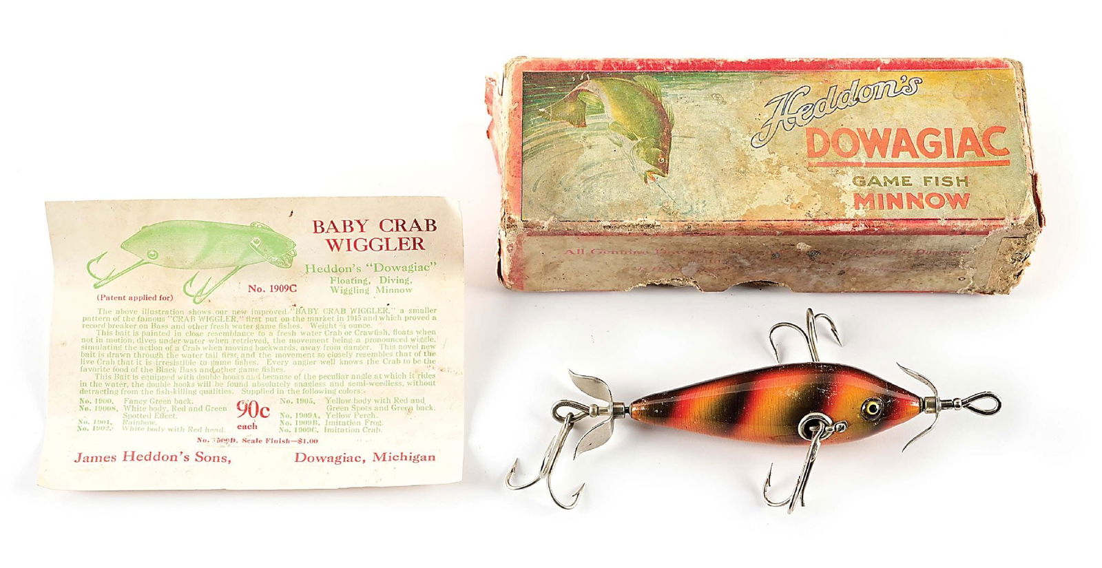 Vintage Heddon Baby Crab Wiggler Fishing Lure Vintage Heddon Baby Crab Wiggler Fishing Lure