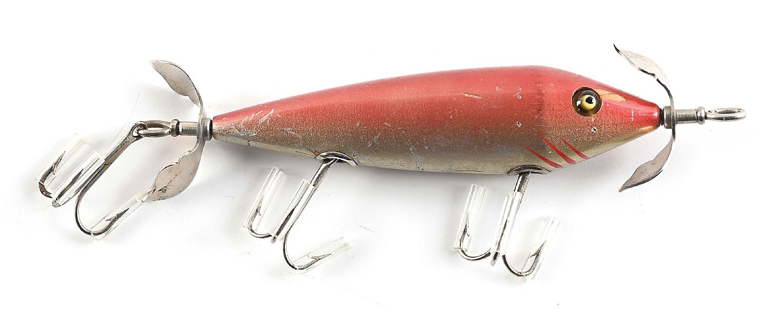 SHAKESPEARE NO 42 MINNOW RED BACK ALUMINUM BELLY. (1 of 4)