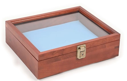 SMALL CHERRY WOOD DISPLAY CASE