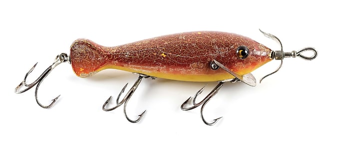 UNCATALOGUED HEDDON SPINDIVER IN SIENNA CRACKLEBACK