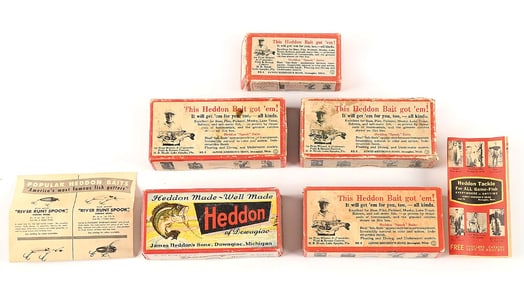 5 HEDDON BOXES WITH 2 INSERTS