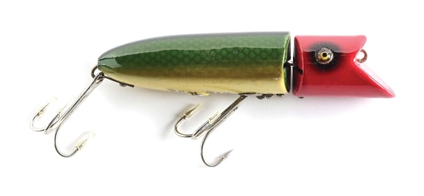 EXCELLENT HEDDON RED HEAD GREEN SCALE ZIG WAG