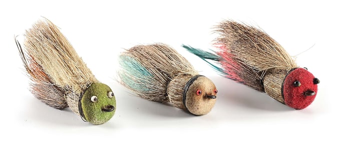 3 UNCATALOGUED SHAKESPEARE FLYROD HAIR BAITS