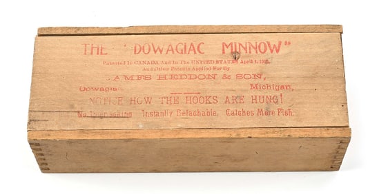 WOOD BOX FOR HEDDON 155 MINNOW IN YELLOW