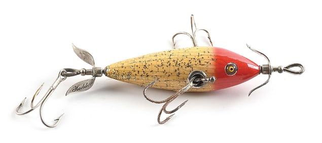 UNCATALOGUED HEDDON SILVER SPECKS RED HEAD DOWAGIAC MINNOW