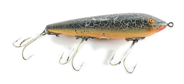 THREE HOOK HEDDON ZARAGOSSA IN GREEN CRACKLEBACK