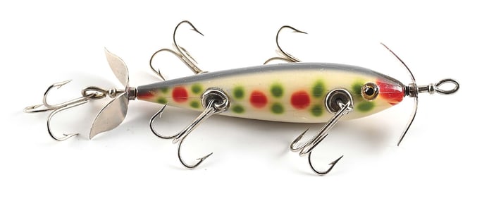 PFLUEGER FIVE HOOK NEVERFAIL MINNOW IN STRAWBERRY