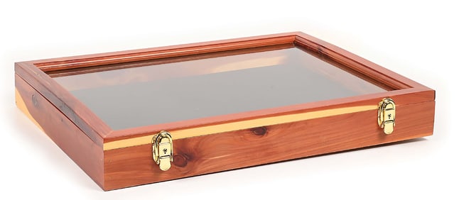 MEDIUM CHERRY WOOD DISPLAY CASE