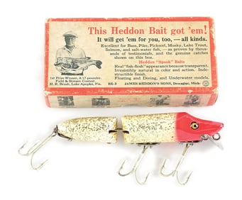 HEDDON JOINTED VAMP RED HEAD SILVER FLITTERS IN BOX