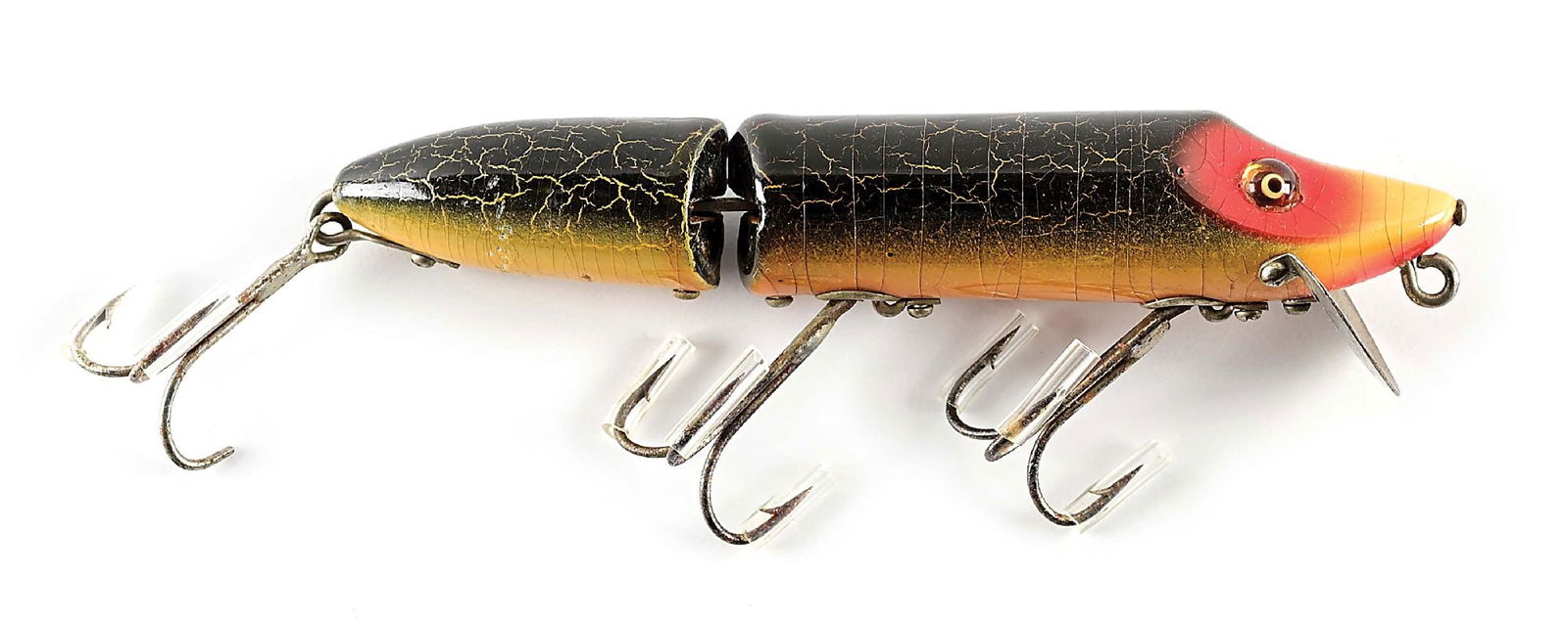 HEDDON JOINTED VAMP IN UNCATALOGUED GREEN CRACKLEBACK (1 of 5)