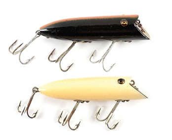 PAIR OF HEDDON BASSERS, ONE BLACK, ONE WHITE