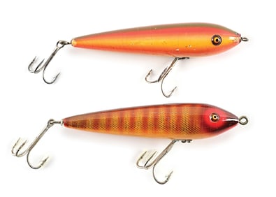 PAIR OF HEDDON ZARAGOSSAS, NATURAL SCALE & RAINBOW