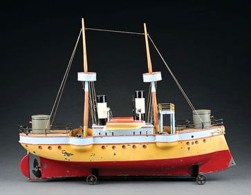 EXTREMELY RARE ROCK & GRANER GUNBOAT W/ CLOCKWORK POWER