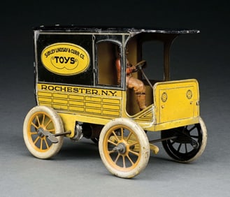 GERMAN HANS EBERLE TIN LITHO WIND-UP SIBLEY LINDSAY & CURR CO. ROCHESTER, NY TOY TRUCK