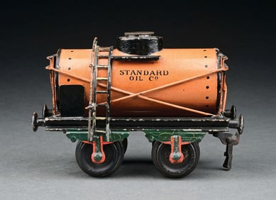 MARKLIN HAND-PAINTED 4-WHEEL ORANGE TANK CAR WITH STANDARD OIL COMPANY INSCRIPTION