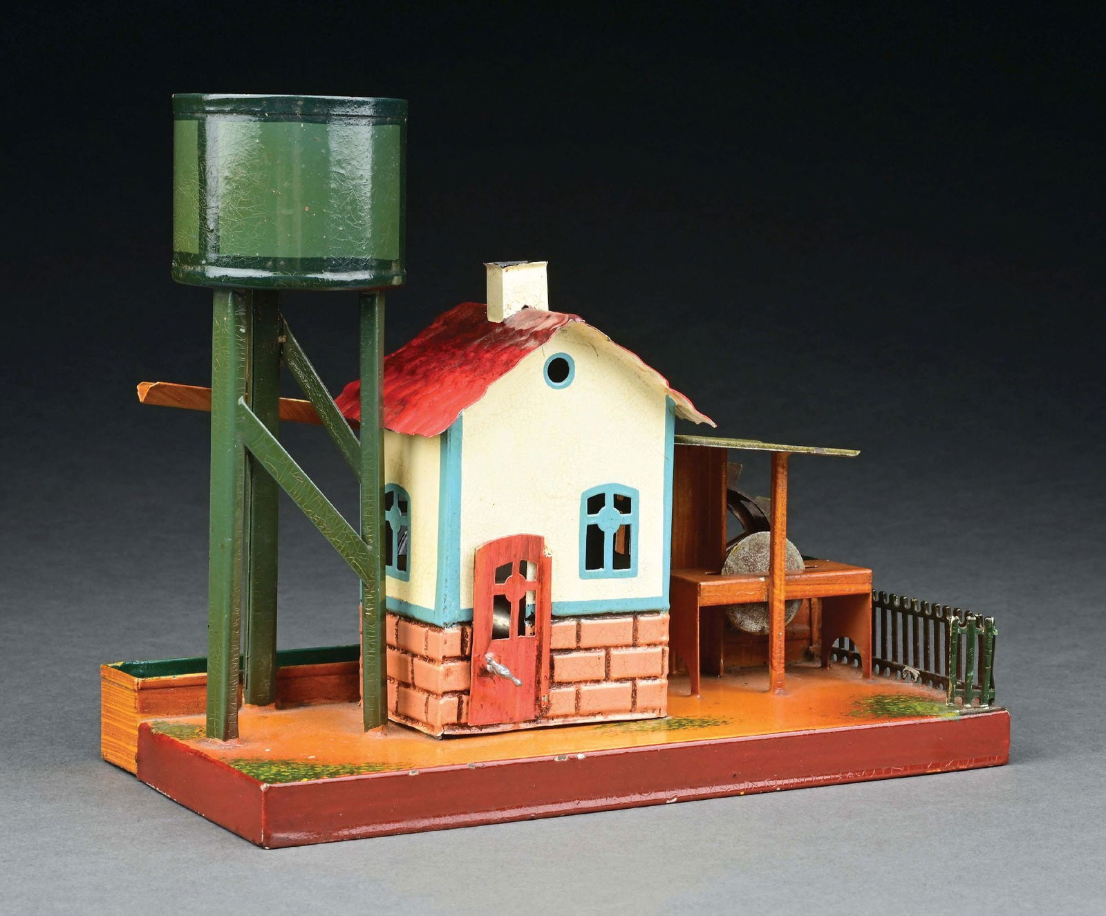 MARKLIN STEAM TOY SAW MILL: With water tank and wheel. CONDITION: Excellent-near mint. Item Dimensions: 8" x 6" x 6 - 3/4".