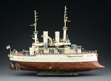 MARKLIN CAT. REF. 5121 "NEW YORK" BATTLESHIP W/ CLOCKWORK POWER