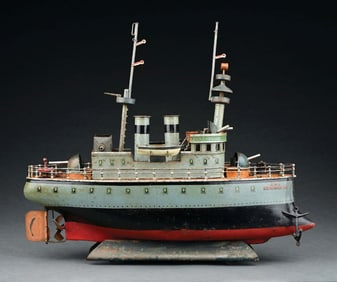 MARKLIN CAT. REF. 1089 "HMS EDWARD VII" CRUISER SHIP W/ CLOCKWORK POWER