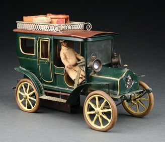 MARKLIN CAT. REF. 5214/1 HAND-PAINTED CLOCKWORK-POWERED LIMOUSINE IN GREEN